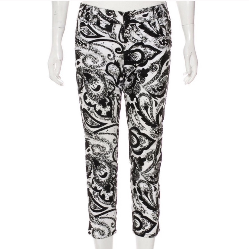 Alice + Olivia jeans paisley Capri size 4